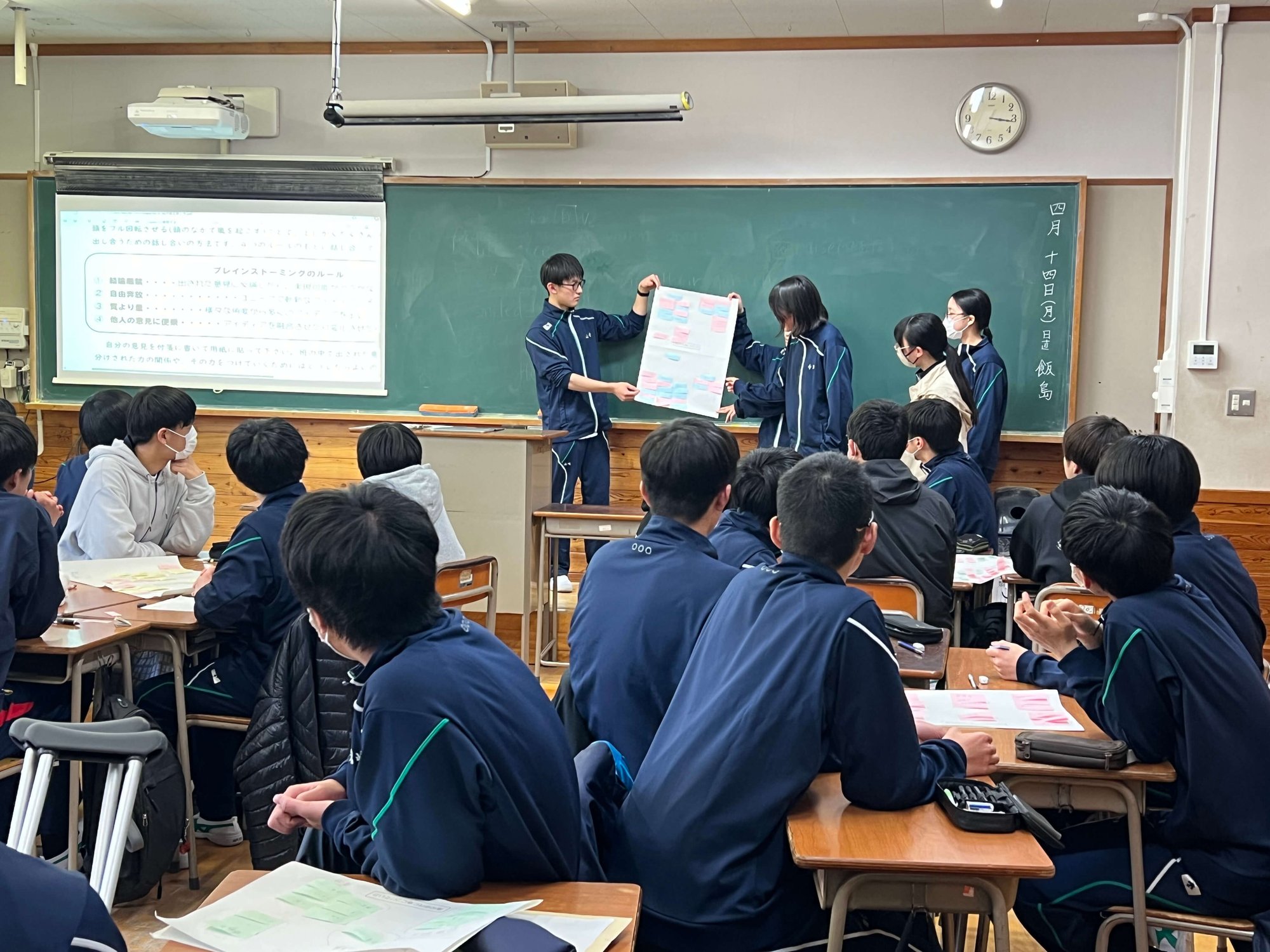 ブレインストーミングから総合授業の様子