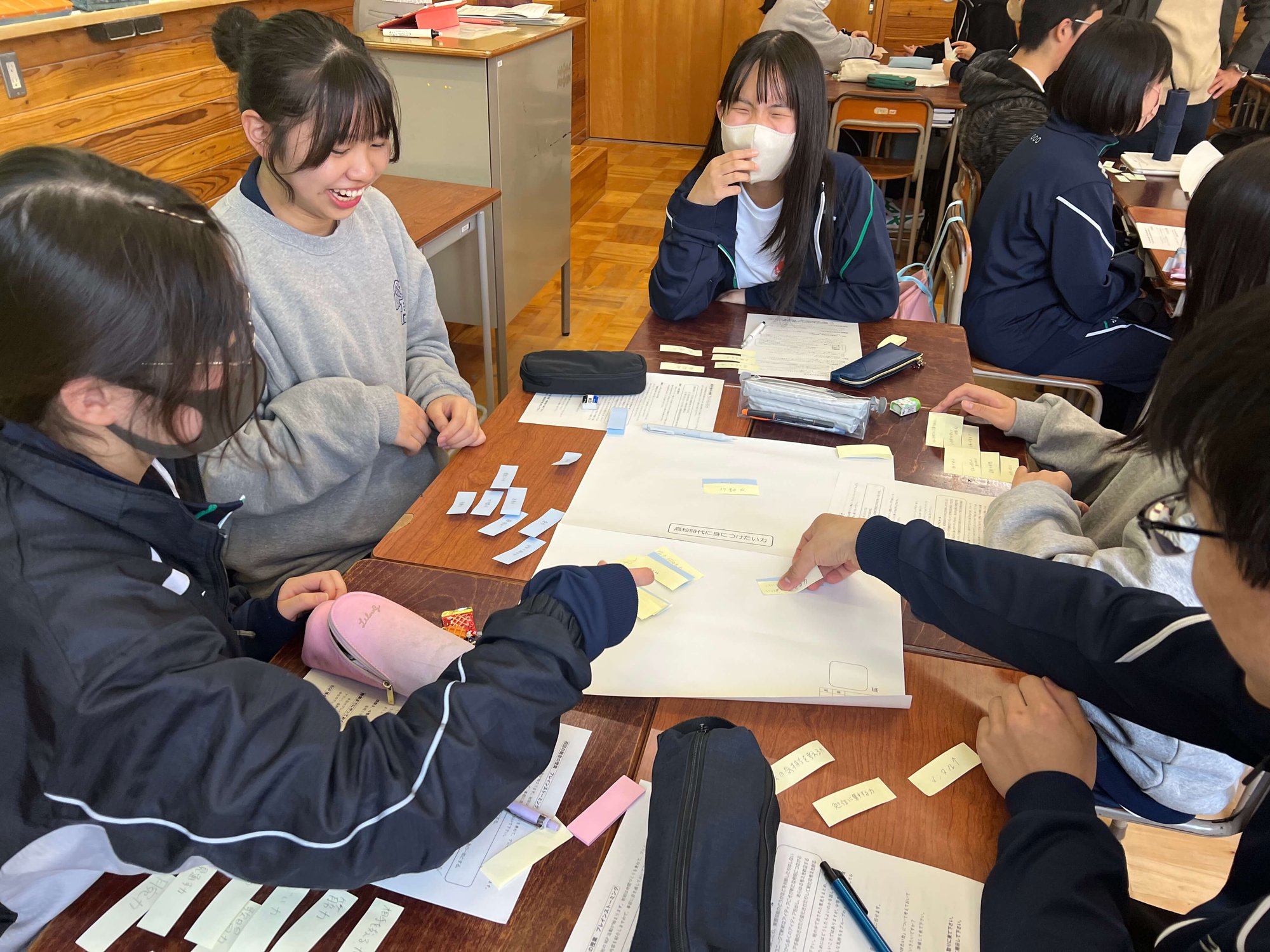 ブレインストーミングから総合授業の様子